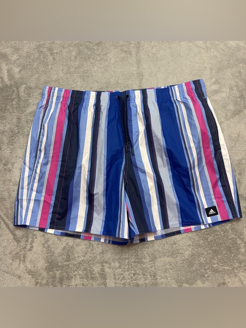 Adidas Swim Shorts Men's 2XL Fusion Blue 3 Stripes CLX Very Short Length New